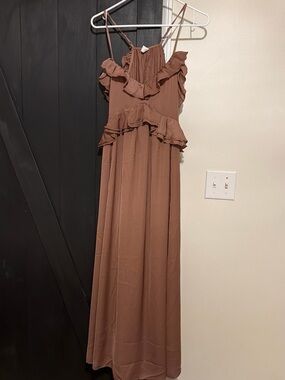 Old Navy Rust Brown Ruffle Maxi Dress
